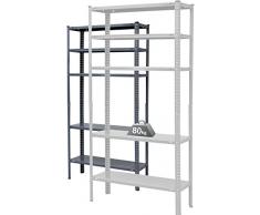 Estanteria metálica gris 5 baldas 180 x 90 x 30 cm.