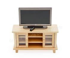 Odoria 1/12 Miniatura Televisión y Mueble de TV Muebles para Casa de Muñecas