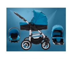 Bebebi | modelo Paris | 3 en 1 Cochecito de niño y silla de paseo Set | Ruedas de aire - Louvre