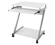 VASAGLE Escritorio de la Computadora Blanco Mesa de Ordenador en Forma de Z Escritorio para hogar o Oficina LCD811W