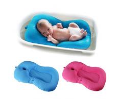 belupai Alfombrilla de baño para bebé recién nacido, plegable, para bañera, asiento de bañera y asiento de bebé(Rosa roja)