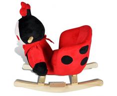 vidaXL Mariquita Balancín para Niños Pequeños Roja Mecedora de Animal de Bebé