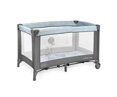 Innovaciones MS - Cuna de viaje 120 x 60 cm, bebe, incluido colchóncito y bolsa de transporte, de 0+ meses hasta 15 kg, plegado y montaje fácil. Es ligera y estable - Azul/Gris