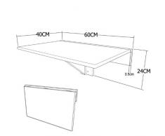 SoBuy Mesa plegable de pared,mueble infantil,mesa para portátil, mesa para comer, escritorio,FWT03-W.ES