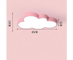 Iluminación interior LED luz del dormitorio Creativo moderno Diseño de nube Lámpara de techo Regulable 45 * 32 * 5 cm, rosa