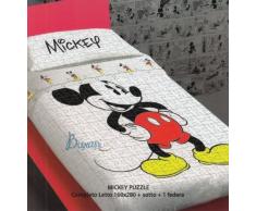Carrara – Colcha acolchada una plaza Disney Mickey Puzzle