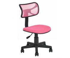 Silla de oficina fanilife ajustable diseño de malla para ordenador asiento giratorio de escritorio Task silla sin reposabrazos silla de estudio de los niños, color rosa