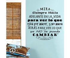 Docliick® Frase Vinilo"Mira Siempre hacia delante." Vinilos decorativos vinilo frases motivadoras para pared. Vinilo para decorar habitaciones. Vinilos decorativos frases DC-16132