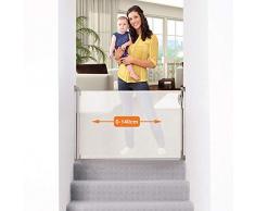 Dreambaby® G8201BB (0-140cm) - Barrera de Seguridad Extensible/Retráctil para Puertas y Escaleras. Extra Alta, Reubicable, para Uso en Interiores y Exteriores. Nueva Versión 2019! (Color: Blanco)