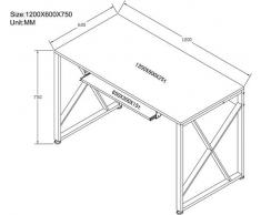 Mesa de ordenador Roble/Blanco Óptica madera S-349/1851