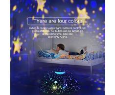 Proyector de Estrellas, innislink luz del proyector 360 Grados romántica Cosmos Luna de luz nocturna dormitorio para niños, bebés, regalos de la Navidad, los amantes lámpara de proyección, Azul