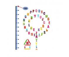 Pegatina letras adhesivos de pared calcomanías de pared para habitación de niños alfabeto vinilo Medidor de altura 180 * 80 cm