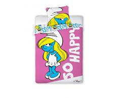 Unbekannt Faro Original Disney Los Pitufos The Smurfs Cama Ropa de Cama (160 x 200 Nuevo Ãko Tex algodón, más Colores, 200 x 160 cm