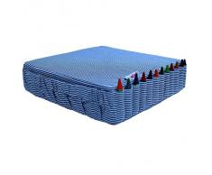 Minene - Cojín para silla infantil, diseño de rayas, color azul y blanco