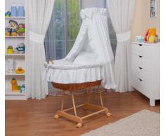 WALDIN Cuna Moisés, carretilla portabebés XXL, 9 colores a elegir, blanco