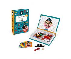 Janod - MagnetiBook Crazy Faces juguete educativo, Niños (J02716)