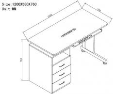 SixBros. Mesa de ordenador Arce/Gris plateado - S-352/112 - MDF color arce - Estructura Metal Gris plateado