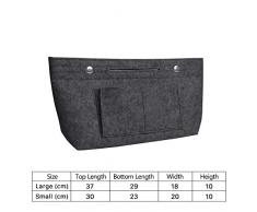 NOTAG Bolso de Organizador de Fieltro, Multifuncionales Bolsillos de Viaje Ordenado Bolsos Insertar Portátil Cosmético Maquillaje Almacenaje (Gris Oscuro, L)