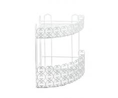 Metaltex Florenz - Repisa para baño en esquina (2 estantes), color blanco
