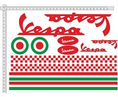 GamesMonkey Pegatinas Casco Kit Casco Vespa Rosso Rojo Italia Vinilo Viny Pulido