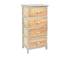 ts-ideen cómoda cajonera estanteria empunaduras de ceramica color natural madera crudo