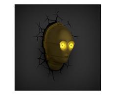 Star Wars C-3PO 3d Light FX LED niños Lámpara – Luz nocturna para niños con apagado automático y WANDAUFKLEBER
