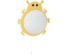 Naeve Leuchten 187498 Käfer - Aplique de pared infantil (cristal, IP20, 1 bombilla E14, 40 W no incluida, 35 x 29,8 x 13,8 cm), diseño de escarabajo, color amarillo