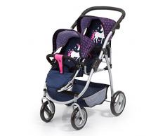 Bayer Design- Silla Gemelar Juguete Jogger, Cochecito de Muñeca, Color: Azul/Rosa (26554AA)