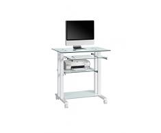 Mesa para ordenador con marco de color blanco