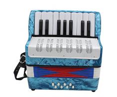 ammoon Mini Kleine 17 de Key Acordeón de 8 bajos pädagogische Instrumento Musical juguete para niños niños Amateur principiantes regalo de Navidad