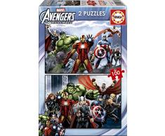 Educa Borrás-Dibujos Animados y cómic Puzzle, 2 x 100 Piezas, diseño Avengers, S.A. 15771