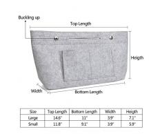 NOTAG Bolso de Organizador de Fieltro, Multifuncionales Bolsillos de Viaje Ordenado Bolsos Insertar Portátil Cosmético Maquillaje Almacenaje (Gris, L)