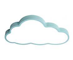 Plafón luz de techo LED, ultrafino 5 cm de espesor, diseño de Nubes lámpara de techo para niños, lámpara de habitación, sala de estar(Luz blanca, Borde azul (60 * 33 cm) 48W)