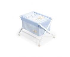 Interbaby Love - Minicuna de madera + textil, color blanco/azul
