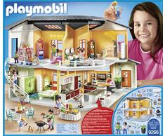 Playmobil Casa Moderna- Casa con Timbre e iluminación Exterior Playset de figuras de juguete, color negro, rojo, blanco, amarillo, 67 x 49 x 40 cm (Playmobil 9266)