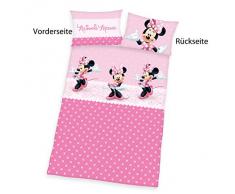 Herding 2478029063412 Minnie Mouse Disney Brave ropa de cama, funda de almohada, 40 x 60 cm y funda de edredón, 100 x 135 cm, diseño de