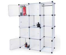 TecTake Estantería Armario Organizador Aparador por Módulos para Oficina, Habitación infantil, Salón, Baño en blanco