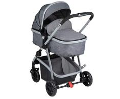 Safety 1st Hello 2 en 1 Silla de Paseo Convertible en Capazo, Silla reversible y reclinable, plegable compacto, Carrito bebé 0-3,5 años, burbuja de lluvia, color Black Chic