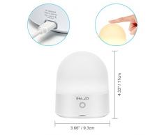 Elzo Luz Nocturna Infantil, Recargable Lámpara Nocturna Luz Quitamiedos Infantil, Luz de Noche LED con 7 Colores y Luz Blanca Cálida Regulable, Control Táctil
