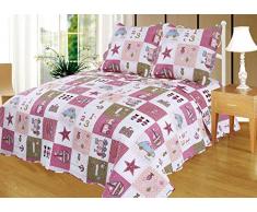Montse Interiors Colcha Boutí Reversible Infantil+Cuadrantes (1906, 200x260+1 cuadrante (para Cama de 105/110/120))