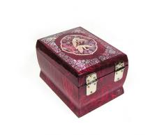 Madre de Pearl Oriental estilo de papel lacado madera, diseño de pájaros de la música joyero joyero Cofre del Tesoro Caja de Regalo Organizador con Diseño de Grullas