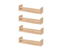 Ikea Bekvam, 4 estantes para especias de madera - cuarto del bebé - soporte de libros - niños - cocina - accesorios de baño, estante de almacenamiento organizador, color abedul, madera natural.