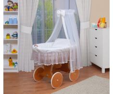 WALDIN Cuna Moisés, carretilla portabebés XXL, 9 colores a elegir, blanco/blanco