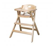 Trona plegable roba, ahorra espacio al plegarse, trona para bebé y silla infantil en madera natural