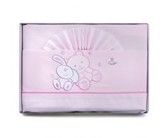 PEKITAS Bebe Juego De Sábanas Finas 3 Piezas Para Cuna 60X120 100% Algodón HECHO EN PORTUGAL (Serie Friends Rosa)