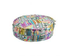 CAPRILO Puff Indio Decorativo de Algodón (Elegir). Sillones. Decoración Hogar. Regalos Originales. Muebles Auxiliares. 26 x 60 x 60 cm. (Juvenil)