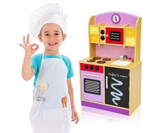 TecTake Cocina de madera de juguete para niños juguete juego de rol toy púrpura