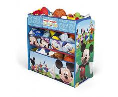 Disney - Mueble guarda juguetes y organizador de madera y tela Mickey Mouse, color azul (TB84847MM)