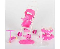 Accesorios para muñecas Set Toy Doll Accesorios para muñecas con Cochecito de bebé Walker Scooter Doll Stand para muñecas Barbie