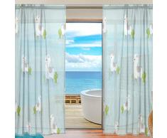 Mnsruu Ventana Cortinas Transparentes Llama Encantadora Decoración del hogar para Sala de Estar Dormitorio Habitación para niños 200x140cm, Cortinas de Gasa 2 Paneles